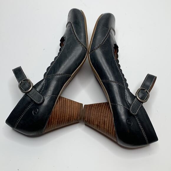 Josef Seibel Navy Blue Leather Mary Jane Retro Inspired Pumps S-192 Sz 10 - Picture 8 of 12